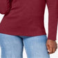 Karen Scott Women's Cotton Scoop Neck Top Red Size X-Large