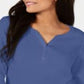 Karen Scott Women's Cotton Henley Top Blue Size XX-Large