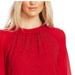 Vince Camuto Women's Embellished Sheer Sleeve Top Red Size X-Large