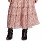 Ralph Lauren Women's Tiered Georgette Peasant Skirt Red Size 4 P