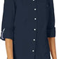 Tommy Hilfiger Women's Collared Button up Top Blue Size Large