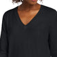 Maison Jules Women's V Neck Tunic Sweater Black Size Small
