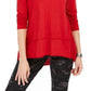 Style & Co Women's Cotton High Low Top Red Size Small