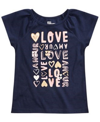Epic Threads Little Girl's Love T-Shirt - Peacoat Blue Size 6