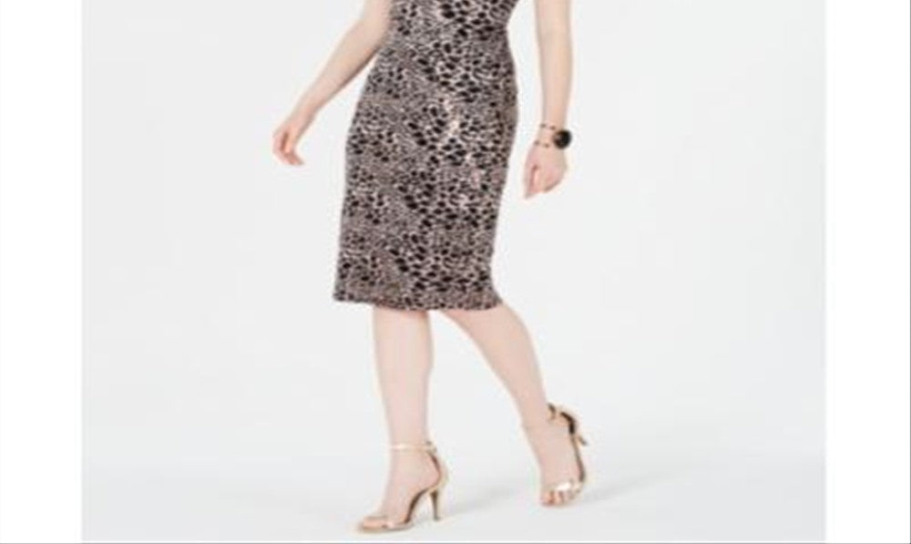 INC International Concepts Women's Mock Neck Sequin Lace Dress Black Size 12