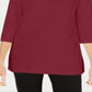 Karen Scott Women's Cotton Boat Neck 3/4 Sleeve Knit Top Red Size X-Small