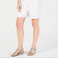 Karen Scott Women's Cotton Drawstring Shorts White Size Small