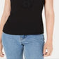 Bar III Women's Lace Trim Crisscross Camisole Black Size X-Small