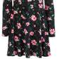 Epic Threads Big Girl's Floral Print Velvet Dress Black Size Large