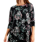 Alfani Women's Printed Swing Top Black Size Petite S