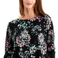 Alfani Women's Printed Swing Top Black Size Petite S