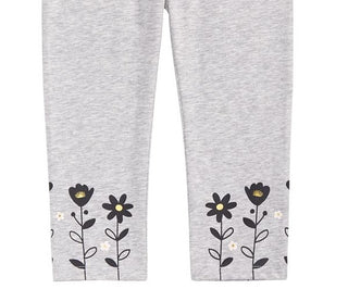 First Impressions Baby Girl's Floral Hem Leggings Gray Size 6-9MOS