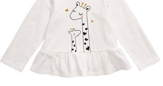 First Impressions Baby Girl's Cotton Giraffe Peplum Top White Size 24MOS