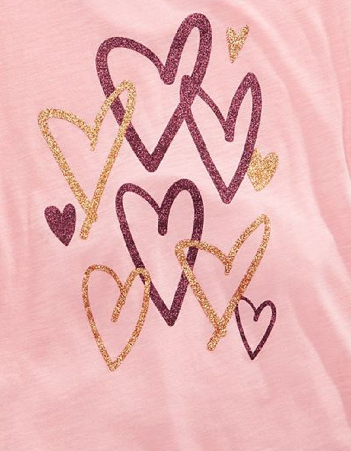 Epic Threads Big Girl's Scribble Heart T-Shirt Pink Size Large