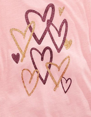 Epic Threads Big Girl's Scribble Heart T-Shirt Pink Size Large