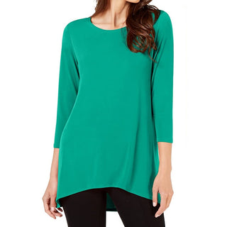 Alfani Women's Printed High Low Tunic Green Size Petite Small