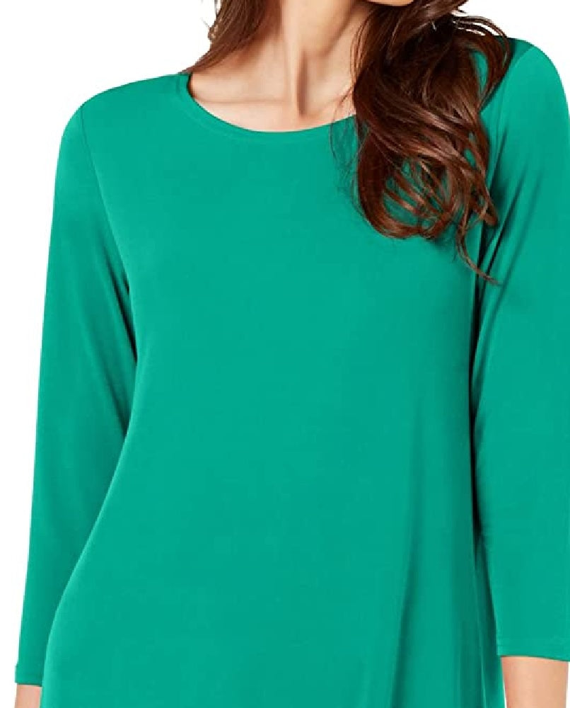 Alfani Women's Printed High Low Tunic Green Size Petite Small