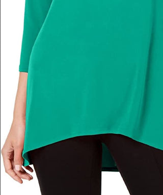 Alfani Women's Printed High Low Tunic Green Size Petite Small