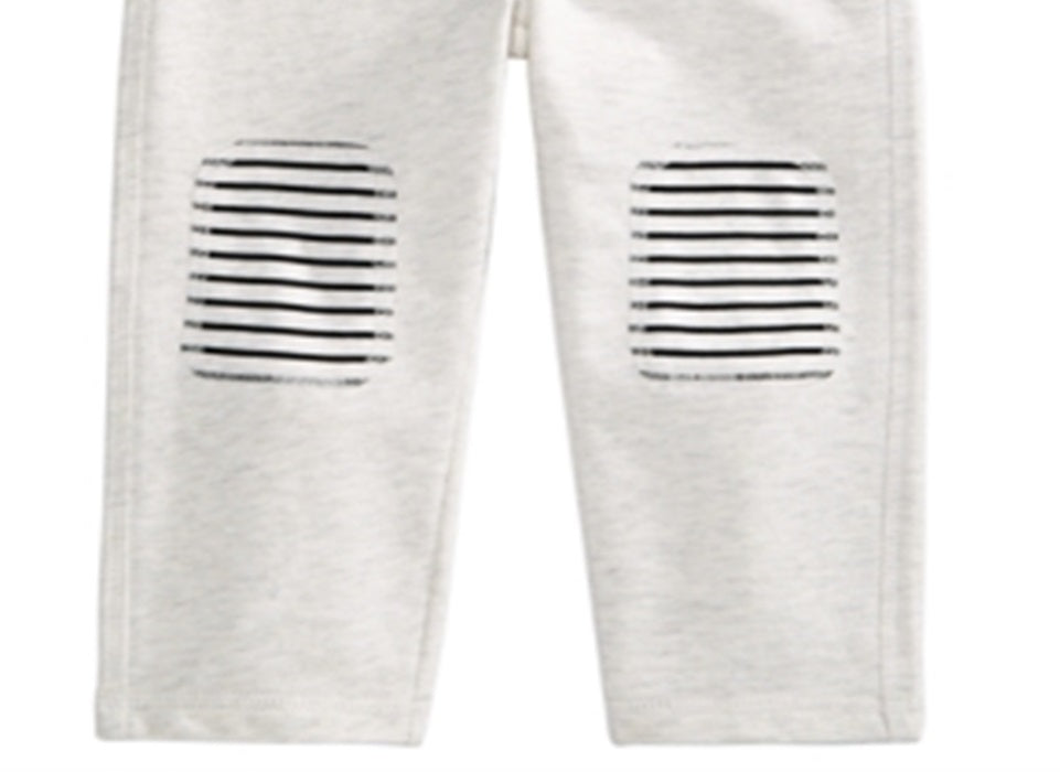 First Impressions Toddler Boy's Striped Knee Patch Pants White Size 4T