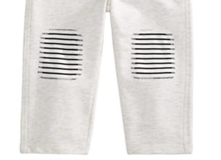 First Impressions Toddler Boy's Striped Knee Patch Pants White Size 4T