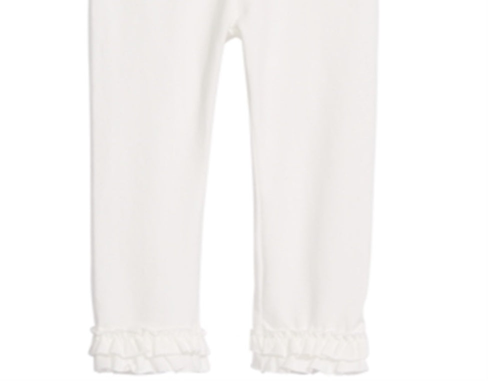 First Impressions Baby Girl's Ruffle Hem Leggings White Size 12 Months