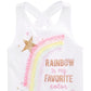 Epic Threads Toddler Girl's Rainbow Graphic Tank Top White Size 2T