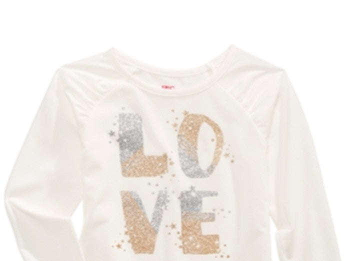 Epic Threads Toddler Girl's Glitter Love T-Shirt White Size 4T