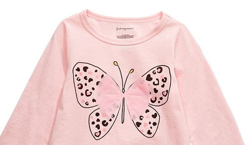 First Impressions Baby Girl's Cotton Butterfly T-Shirt Pink Size 18MOS
