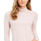 Charter Club Women's Heathered Turtleneck Pink Size Petite L