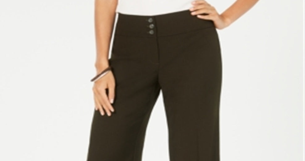 Style & Co Women's Stretch Wide Leg Pants Mossy Green Size 2