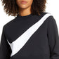 Nike Women's Sportswear Swoosh Crew Top Black Size X-Small