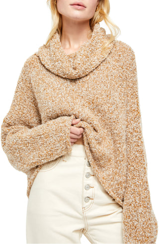 Free People Women's BFF Knit Hi Low Pullover Sweater Brown Size X-Large