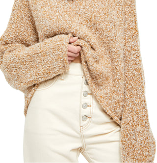 Free People Women's BFF Knit Hi Low Pullover Sweater Brown Size X-Large