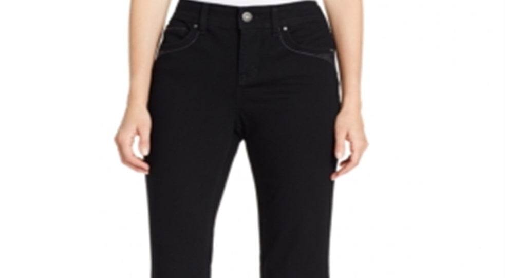 Style & Co Women's Tummy Control Straight Leg Jeans Black Size 6