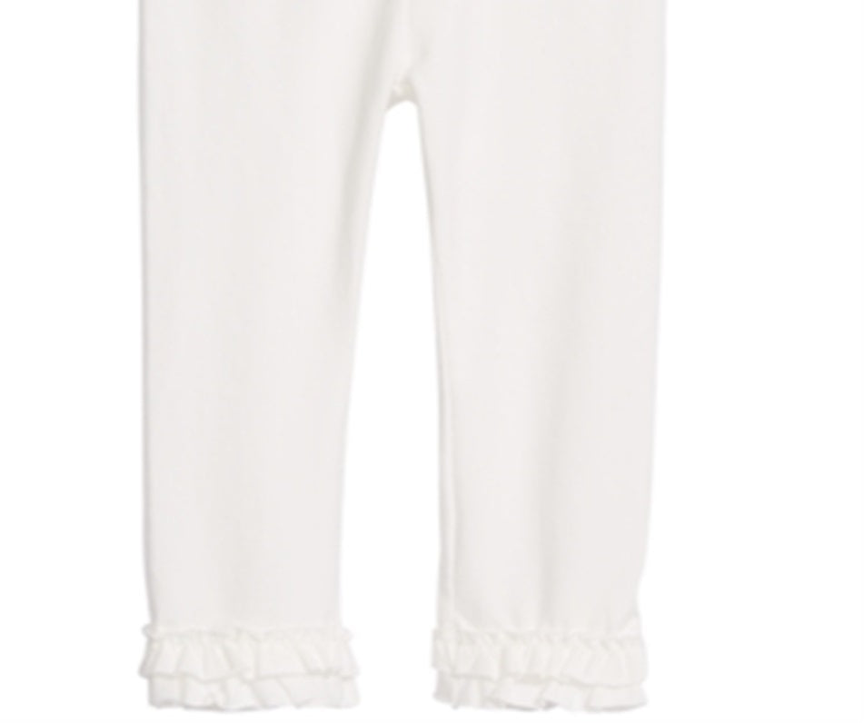 First Impressions Baby Girl's Ruffle Hem Leggings White Size 24MOS