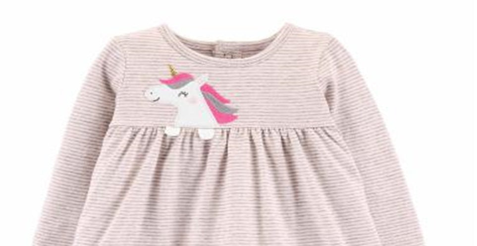 Carter's Baby Girl's Long Sleeve Babydoll Dress Pink Size 24MOS