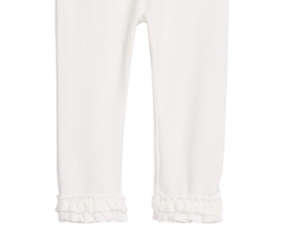 First Impressions Baby Girl's Ruffle Hem Leggings White Size 3-6MOS