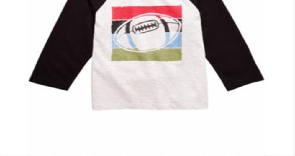First Impressions Baby Boy's Raglan Football T-Shirt Gray Size 3-6MOS