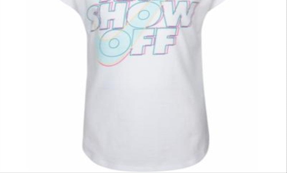 Nike Little Girl's Show up & Show Off Logo T-Shirt White Size 6X