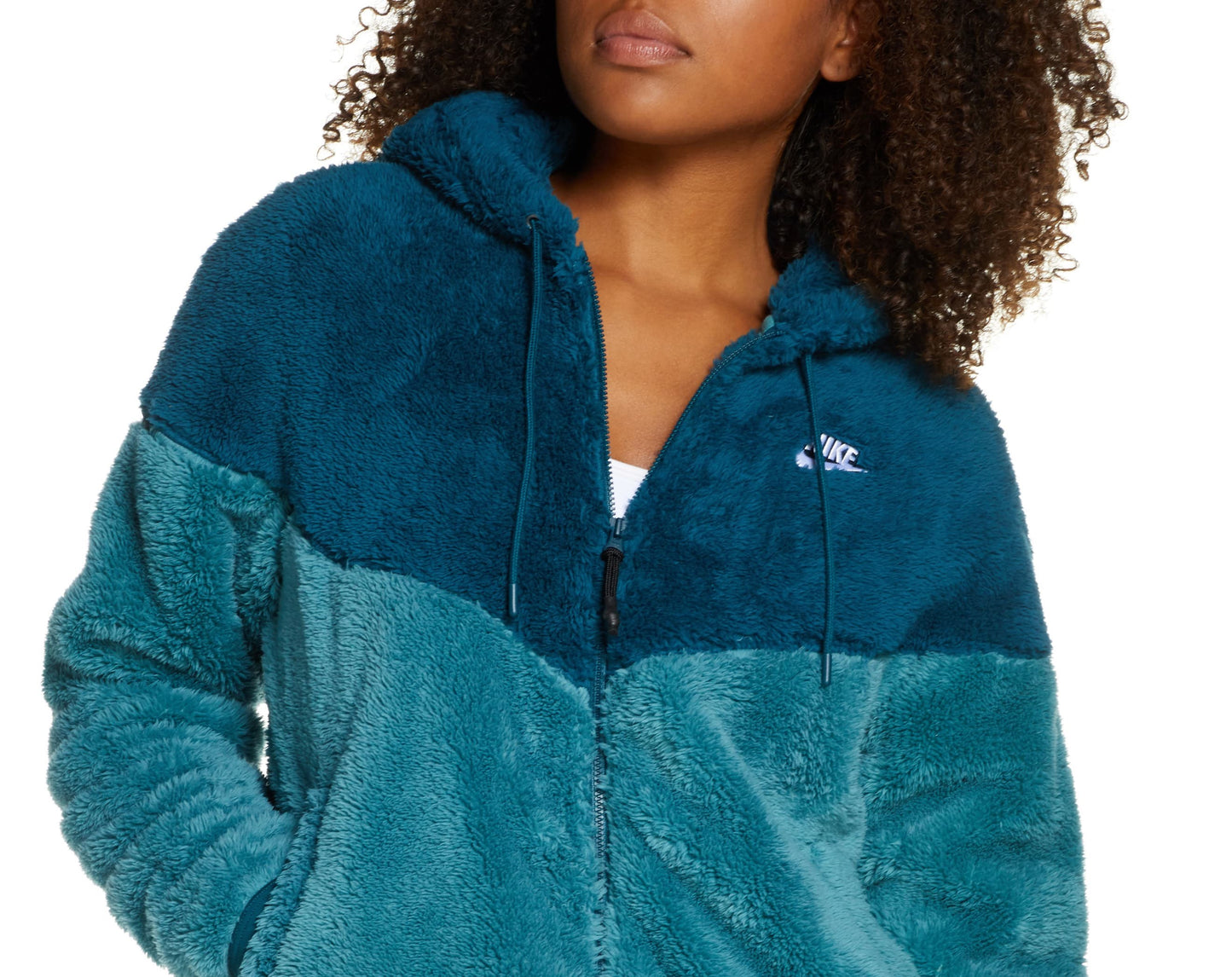 Nike Women's Teal Solid Zip up Jacket Green Size Large