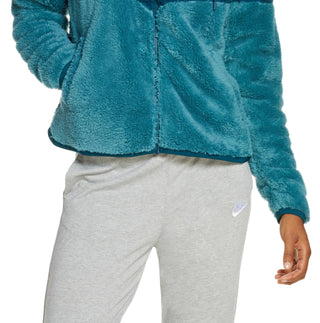 Nike Women's Teal Solid Zip up Jacket Green Size Large