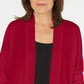 Karen Scott Women's Open Front Long Sleeve Cardigan Blue Red Petite Medium