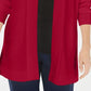 Karen Scott Women's Open Front Long Sleeve Cardigan Blue Red Petite Medium