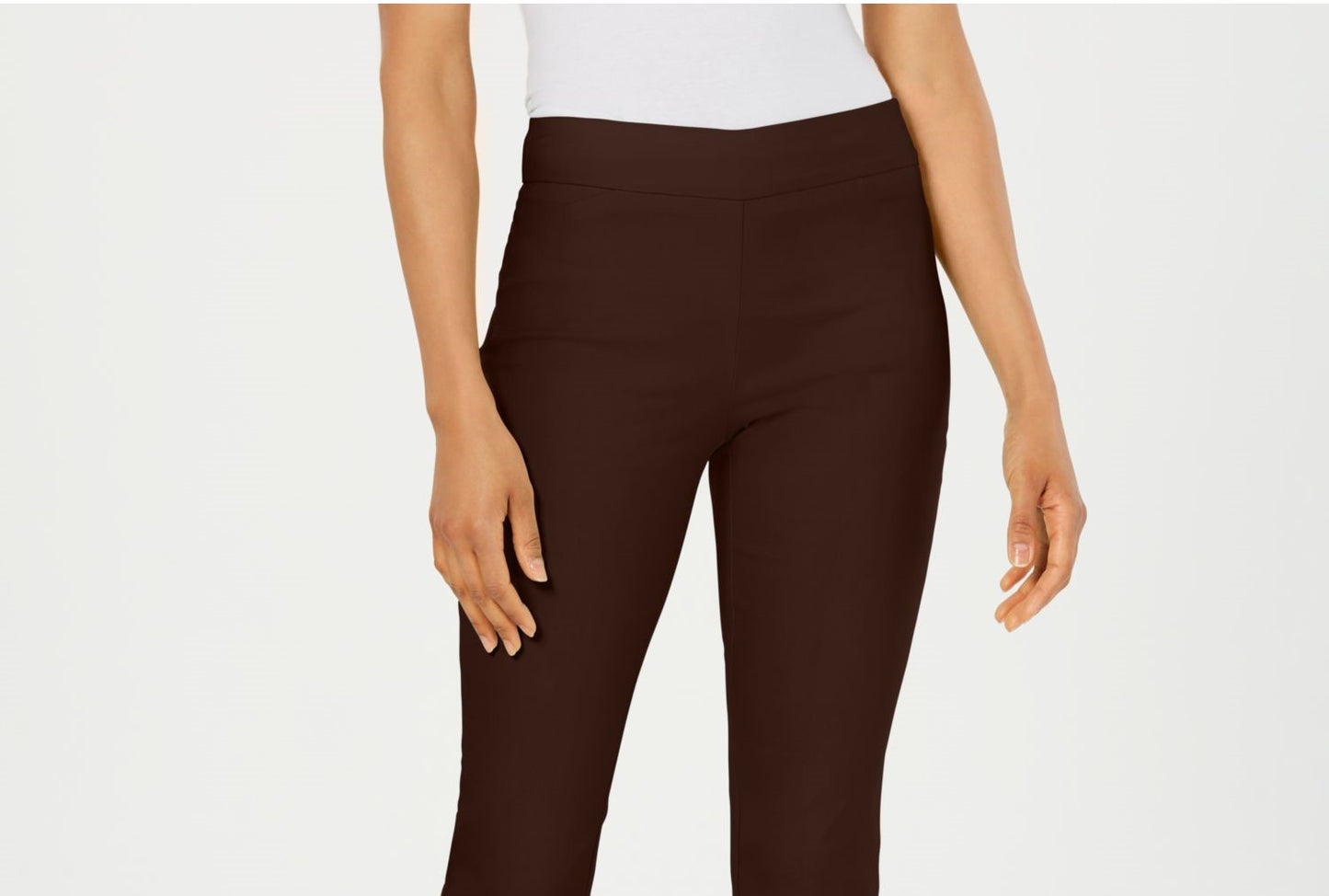 Charter Club Women's Solid Straight Leg Wear to Work Pants Dark Chocolate Size 18