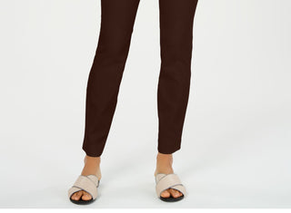 Charter Club Women's Solid Straight Leg Wear to Work Pants Dark Chocolate Size 18