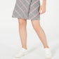 Bar III Women's Zipper Detail Plaid Skirt Black Size 4