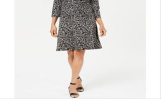 Karen Scott Women's Nouvelle Floral Swing Dress Black Size Small