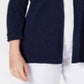 Karen Scott Women's Ribbed Yoke Cardigan Sweater Blue Size Small