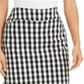 Charter Club Women's Gingham Pull on Skirt  Black Size X-Large