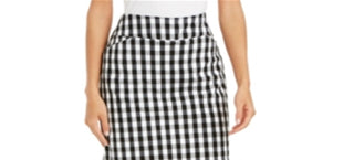 Charter Club Women's Gingham Pull on Skirt  Black Size X-Large